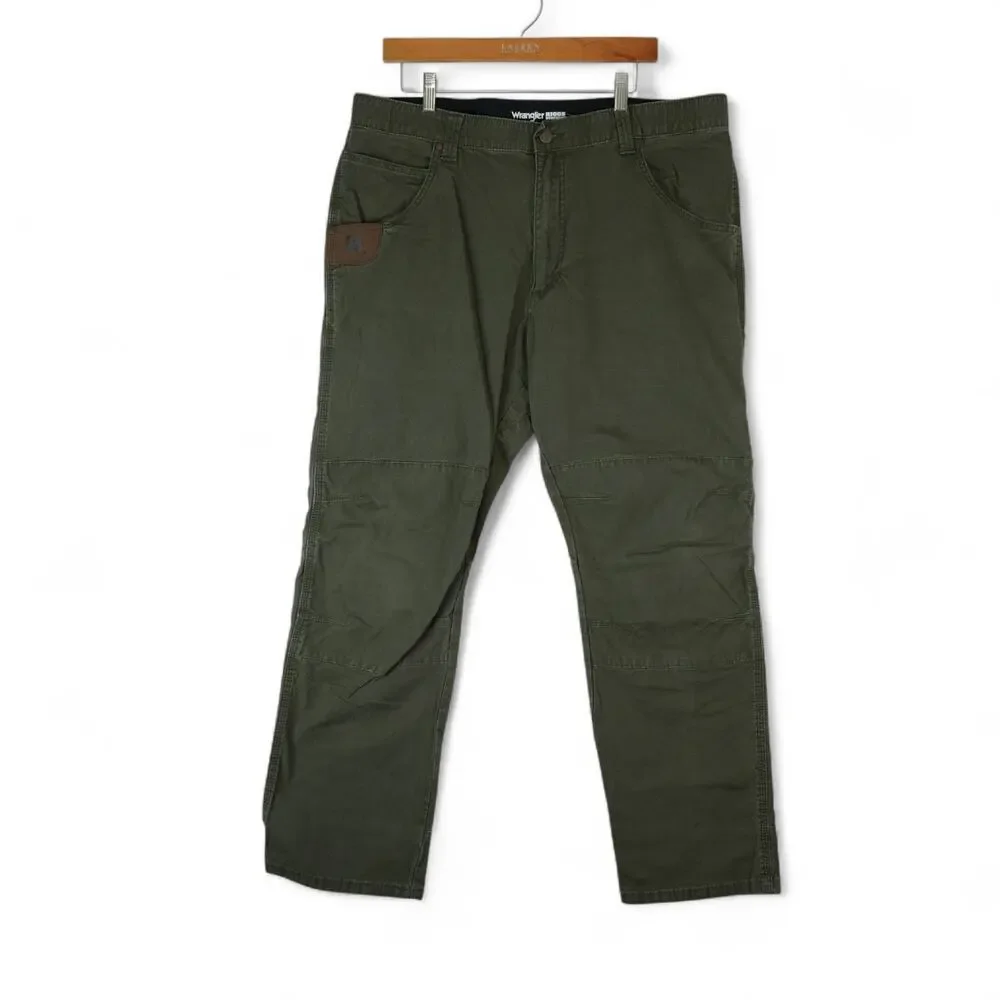 Wrangler‎ Riggs Workwear Utility Pants Mens 40x30 Army OD Green Stretch Straight